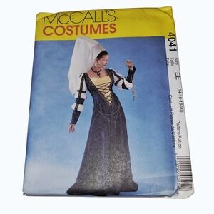 McCall's 4041 Renaissance Medieval Gown Pattern 14-20 Lace Up Dress